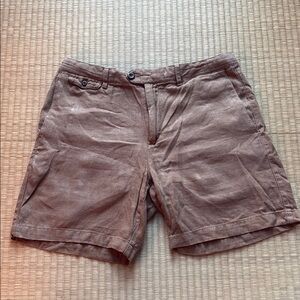 Banana Republic Tan Men's Flat Front Linen Shorts